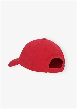Washed cotton canvas Emb cap Fiery Red A6903 Ganni 